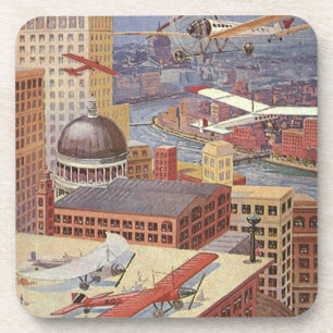 Vintage Science Fiction Stadt, Viktorianischer Ste Getränkeuntersetzer