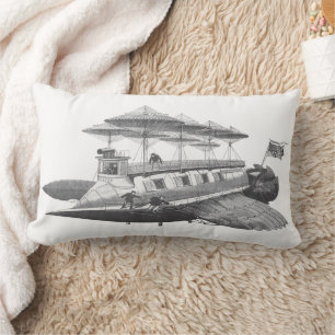Vintage Science Fiction Steampunk Airship Eclipse Lendenkissen
