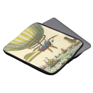 Vintage Science Fiction Steampunk Heißluftballon Laptopschutzhülle