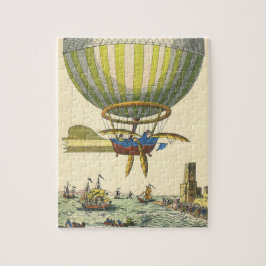 Vintage Science Fiction Steampunk Heißluftballon Puzzle
