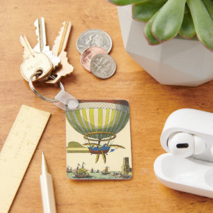 Vintage Science Fiction Steampunk Heißluftballon Schlüsselanhänger