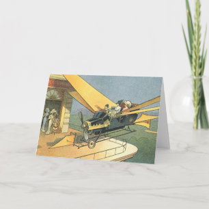 Vintage Science Fiction Steampunk Konvertible Car Karte