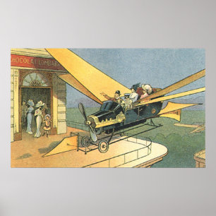Vintage Science Fiction Steampunk Konvertible Car Poster