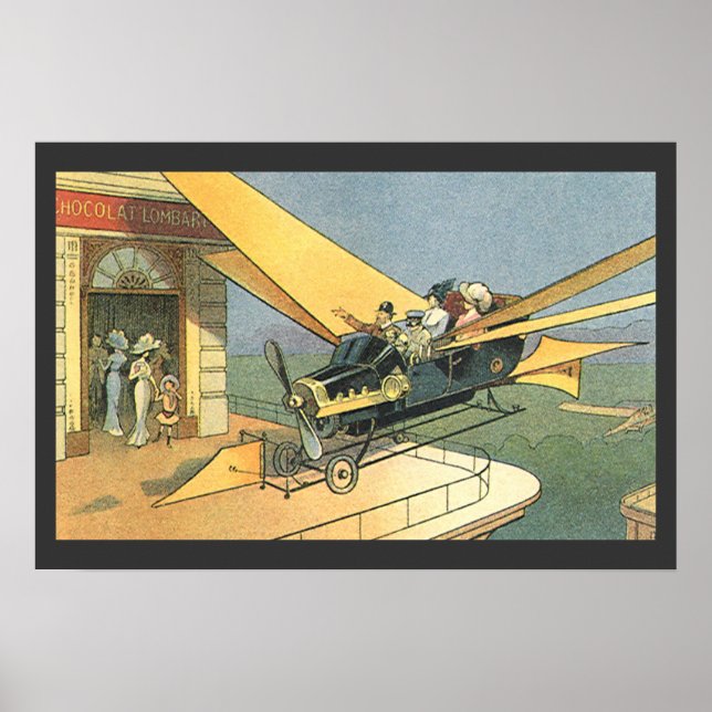 Vintage Science Fiction Steampunk Konvertible Car Poster (Vorne)