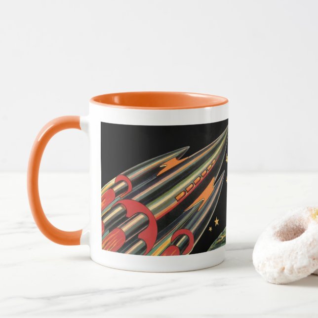Vintage Science Fiction Tasse (Mit Donut)