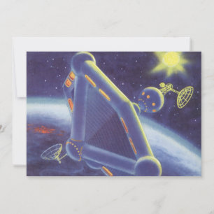 Vintage-Science-Fiction-umkreisende Raumstation