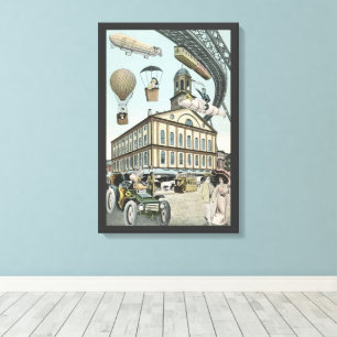 Vintage Science-Fiction, viktorianische Steam-Punk Leinwanddruck