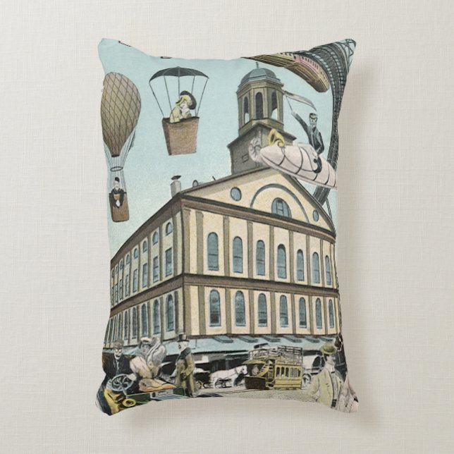 Vintage Science Fiction, Viktorianischer Dampfpunk Dekokissen (Vorderseite(Vertikal))