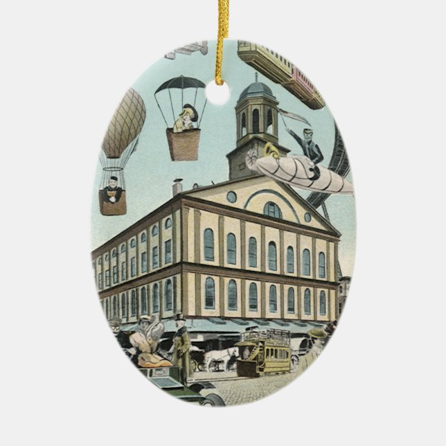 Vintage Science Fiction, Viktorianischer Dampfpunk Keramikornament (Vorne)