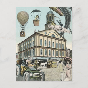 Vintage Science Fiction, Viktorianischer Dampfpunk Postkarte