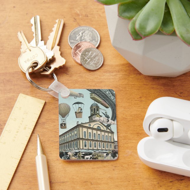 Vintage Science Fiction, Viktorianischer Dampfpunk Schlüsselanhänger (Schreibtisch)