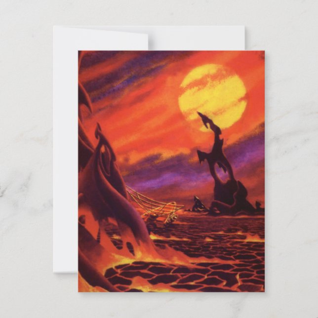 Vintage Science Fiction Vulkan Planet w Red Lava (Vorderseite)
