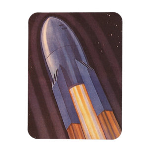 Vintage Science-Fiction-Weltraumschiff-Raketen Magnet