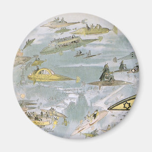 Vintage Science-Fiction-Zukunftsautos, Taxidienst Magnet