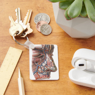 Vintage Science Human Anatomy, Face with Nose Schlüsselanhänger