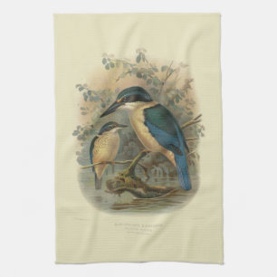 Vintage Science NZ Vögel - NZ Eisvogel Geschirrtuch