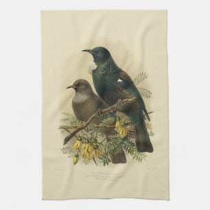 Vintage Science NZ Vögel - Tui-Teetuch Handtuch