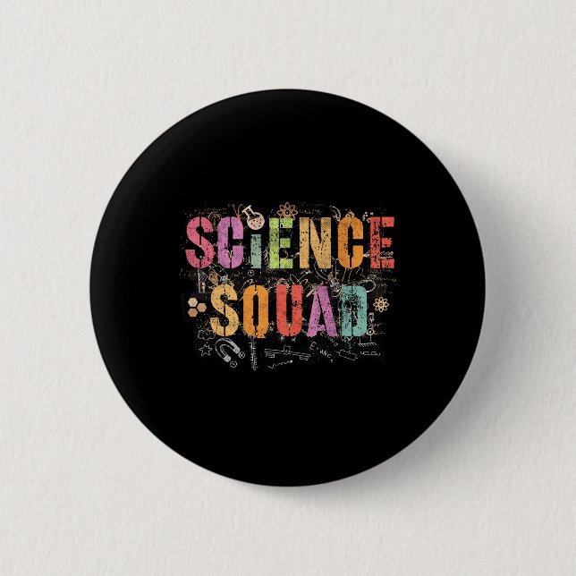 Vintage Science Squad Technologie-Lehrer-Team Stud Button (Vorderseite)