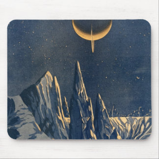 Vintage Scientific American Berge Mond Landschaft Mousepad