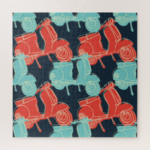 Vintage Scooter-Illustration Puzzle