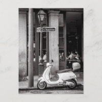 Vintage Scooter-Postkarte | Old Scooter | Paris