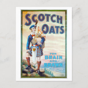 Vintage Scotch Haferflocken "Für Geist und Körper" Postkarte