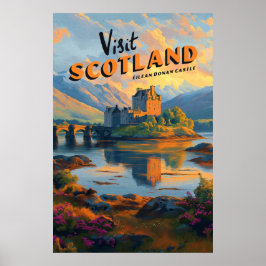 Vintage Scotland Eilean Donan Castle Poster