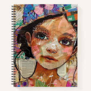 Vintage-Scrapbook-Collage-Gesicht (1) Notizbuch