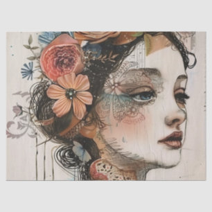 Vintage-Scrapbook-Collage-Gesicht (2) Seidenpapier