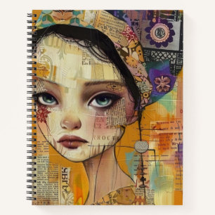 Vintage-Scrapbook-Collage-Gesicht (4) Notizbuch