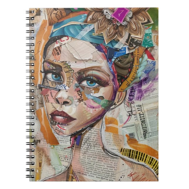 Vintage-Scrapbook-Collage-Gesicht (6) Notizblock (Vorderseite)