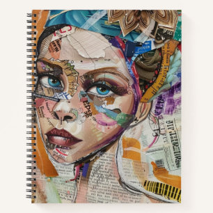 Vintage-Scrapbook-Collage-Gesicht (6) Notizbuch