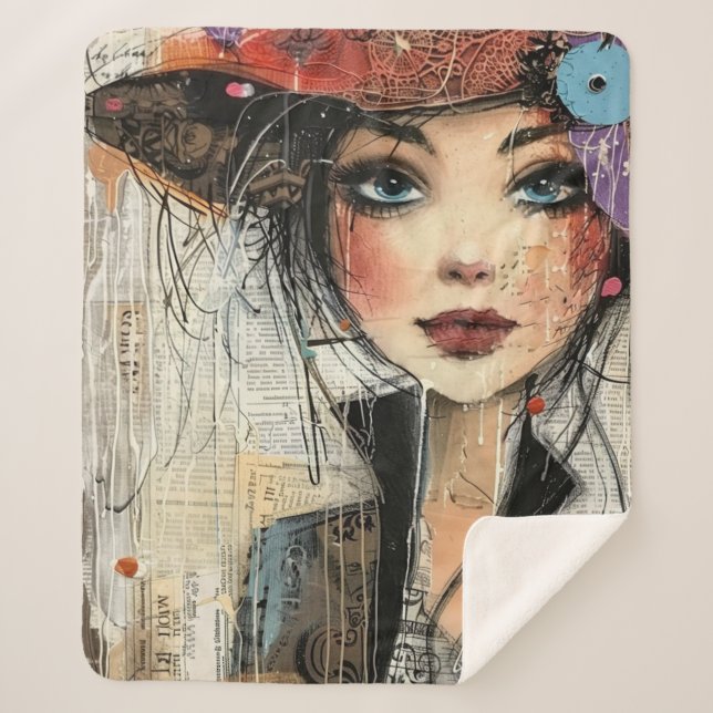 Vintage-Scrapbook-Collage-Gesicht (8) Sherpadecke (Vorderseite)