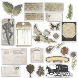 Vintage Scrapbook Stickers Vintag Ephemera Aufkleber
