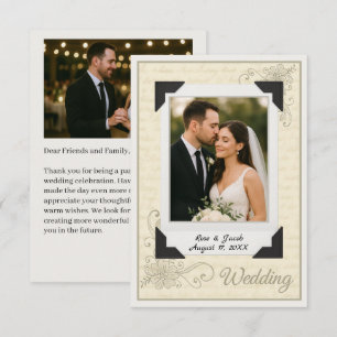 Vintage Scrapbook Style Wedding Dankeschön Card Dankeskarte