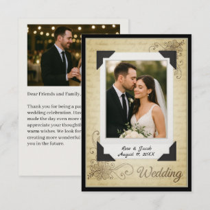 Vintage Scrapbook Style Wedding Dankeschön Card Dankeskarte