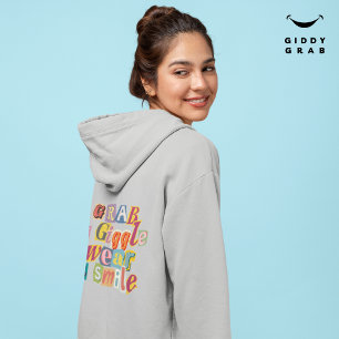 Vintage Scrapbook Typografie Lächeln Einfach Grün Hoodie