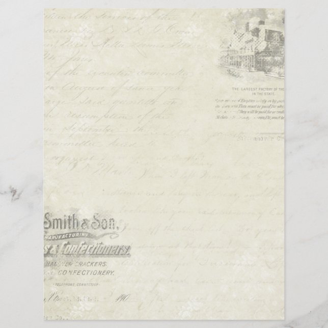 Vintage-Script Altpapier-Ephemera-Scrapbook-Papier (Vorderseite)