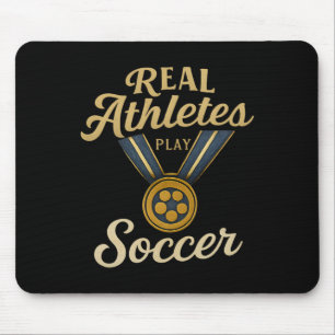 Vintage-Script echte Athleten spielen Fußball-Gold Mousepad