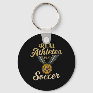 Vintage Script Echte Athleten spielen Fußball Gold Schlüsselanhänger