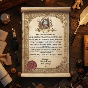 Vintage-Scroll-Santa-Briefvorlage  Einladung