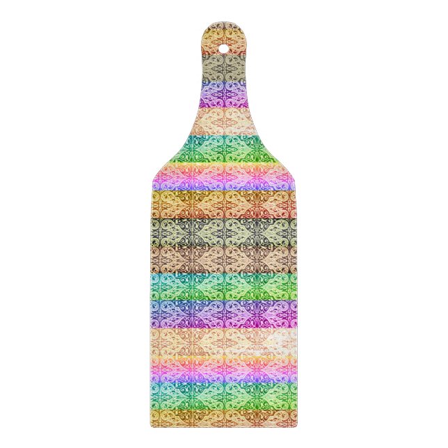 Vintage Scrolls (Regenbogen) Schneidebrett (Vorderseite)