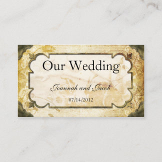 Vintage Scrolls Steampunk Wedding Website Card Begleitkarte
