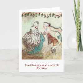 Vintage Scrooge Weihnachtskarte Feiertagskarte