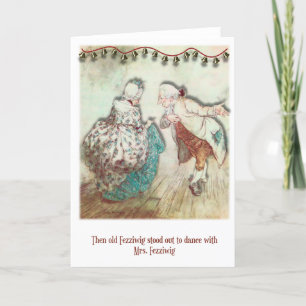 Vintage Scrooge Weihnachtskarte Feiertagskarte