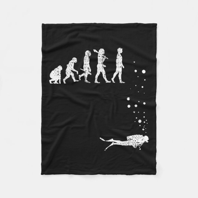 Vintage Scuba Diving Evolution Funny Diver Geschen Fleecedecke (Vorderseite)
