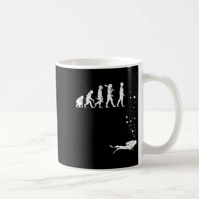 Vintage Scuba Diving Evolution Funny Diver Geschen Kaffeetasse (Rechts)
