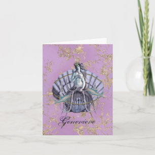 Vintage Sea Hexe Collage Lila & Gold Mitteilungska