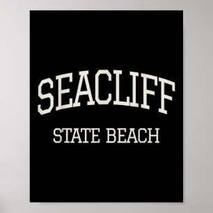 Vintage Seacliff State Beach Monterey Ca Kaliforni Poster