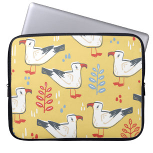 Vintage Seagull-Blätter Naturmuster Laptopschutzhülle